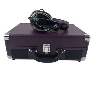 Innovative Technology Turntable Record Player‎ Purple Suitcase Headphones